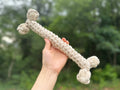 Packryn Jumbo White Recycled Cotton Rope Bone Dog Toy for Medium and Large Dogs
