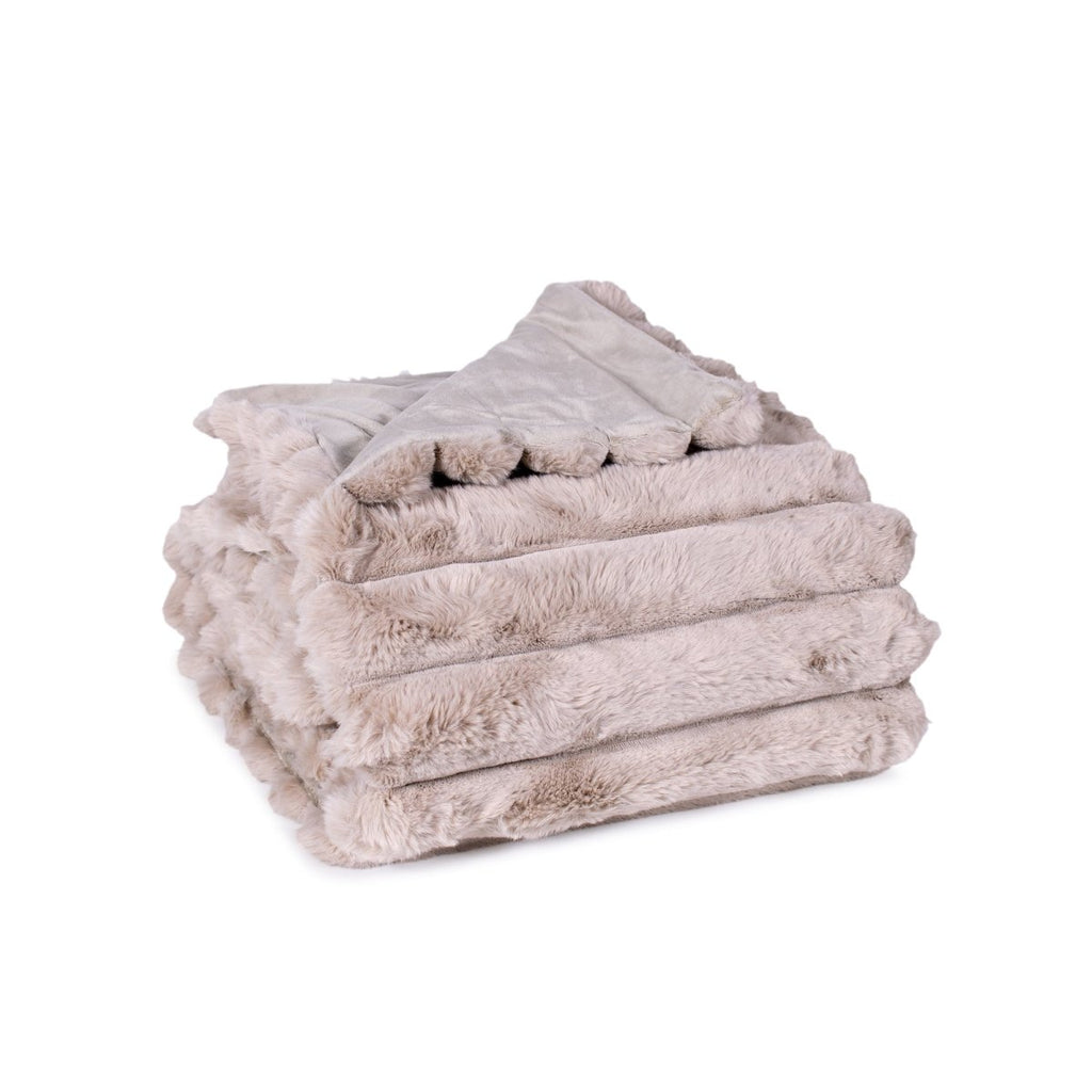 Lux Faux Fur Throw Blanket for Bed and Couch