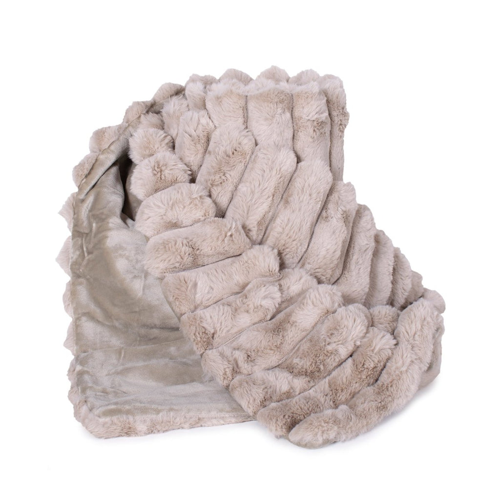 Lux Faux Fur Throw Blanket for Bed and Couch