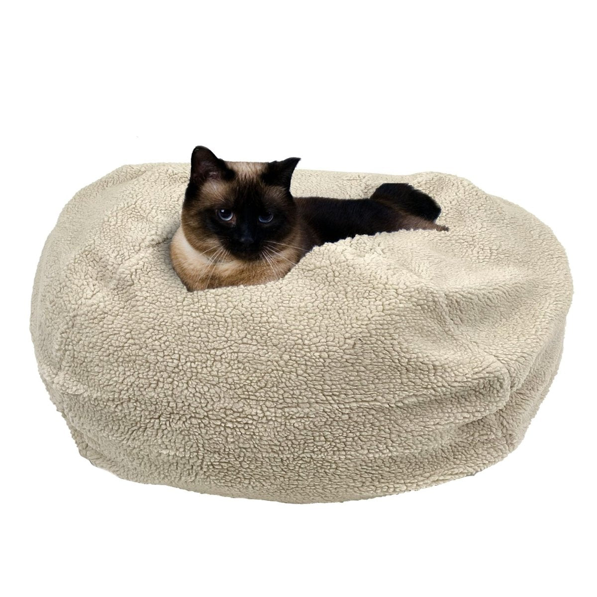 Sherpa Puff Ball Bean Bag Pet Bed